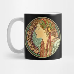 Mucha Cameo (on black) Mug